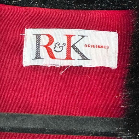 Vintage R&K Originals Red Jacket With Faux Fur Collar size L - Picture 2 of 6